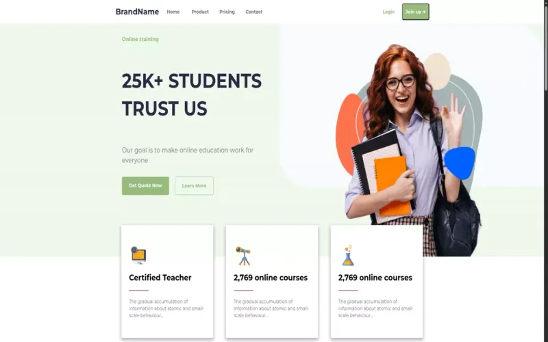 Landing Page de formation